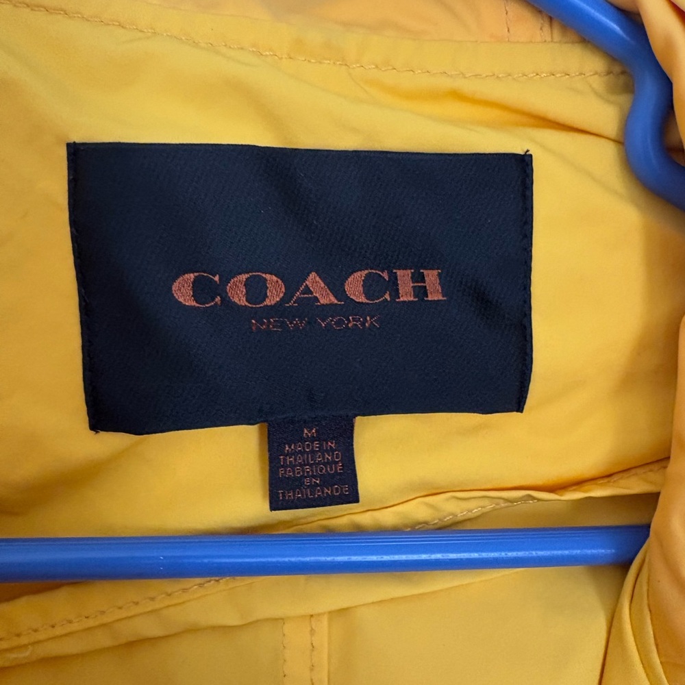 Coach Windbreaker Raincoat Yellow Jacket Cinched Waist F86465 - Medium - Picture 3 of 13